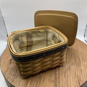 Longaberger Wood Crafts Pocket Change Small Rectangular Basket